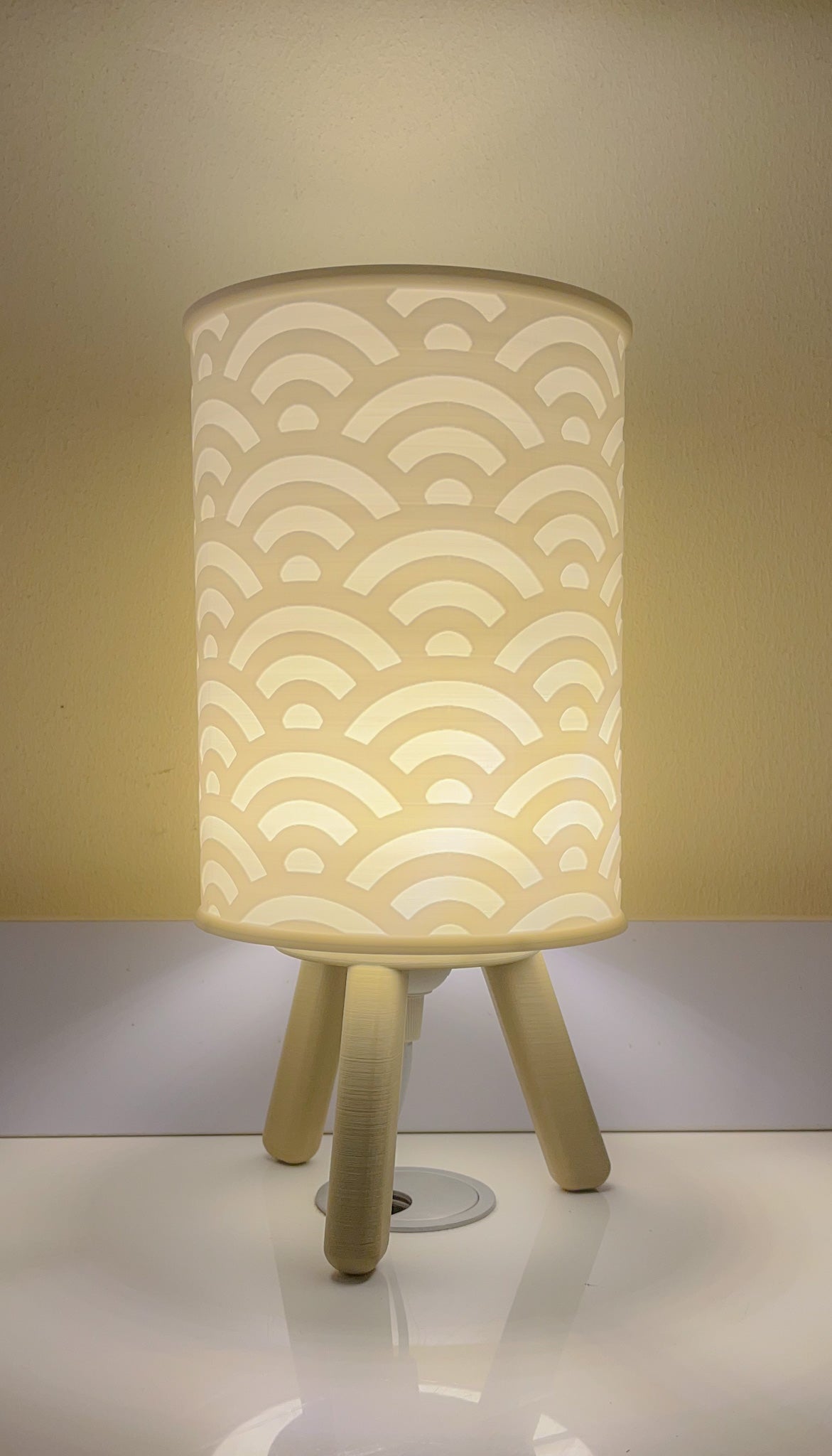 Burlywood 3D printed Duule bedside/table Lamp