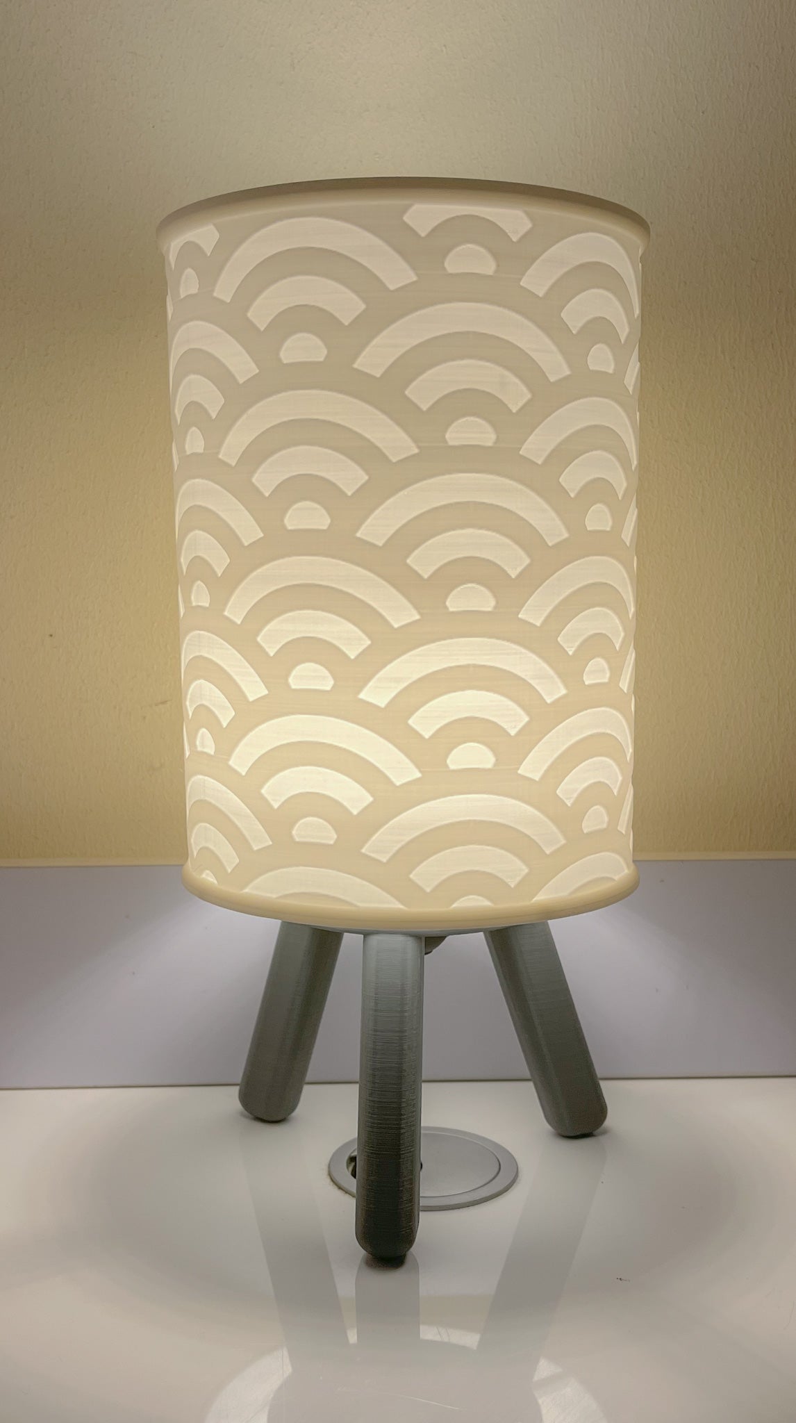 Grey 3D printed Duule bedside/table Lamp